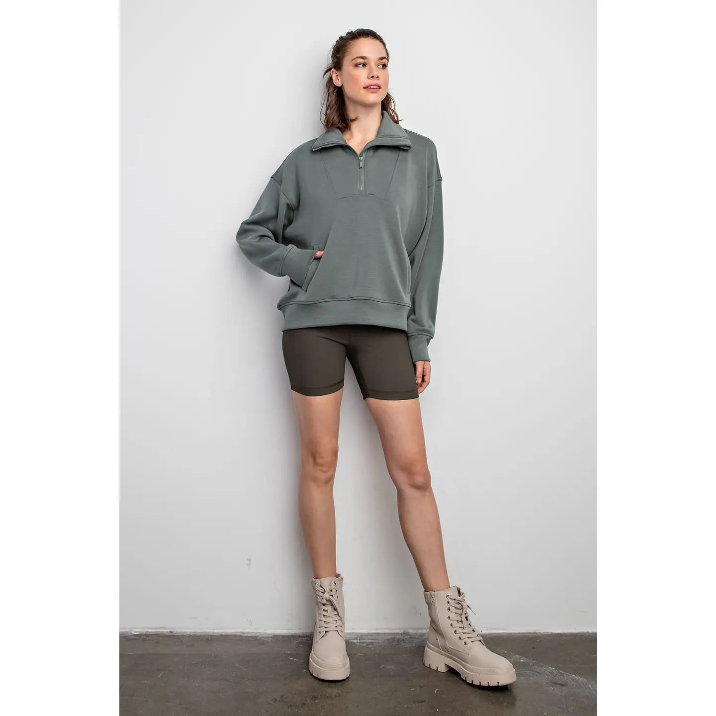 Buttersoft Quarter Zip Mock Neck Pullover