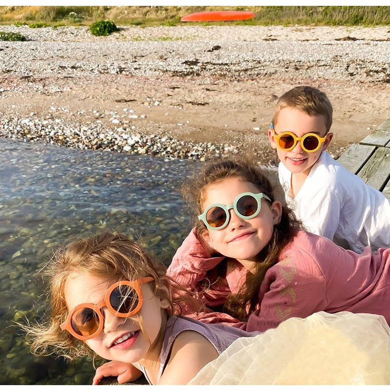 Kids Sunglasses - Leopard Green (Round)