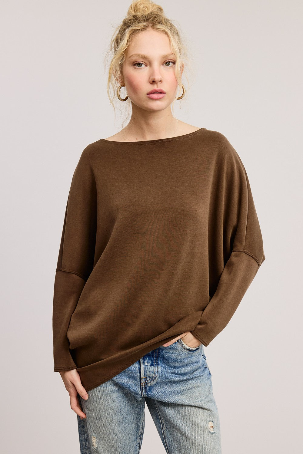 Scuba Fabric Dolman Sleeve Top