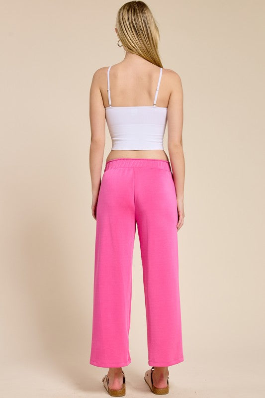 Scuba Cropped Pants Fuchsia