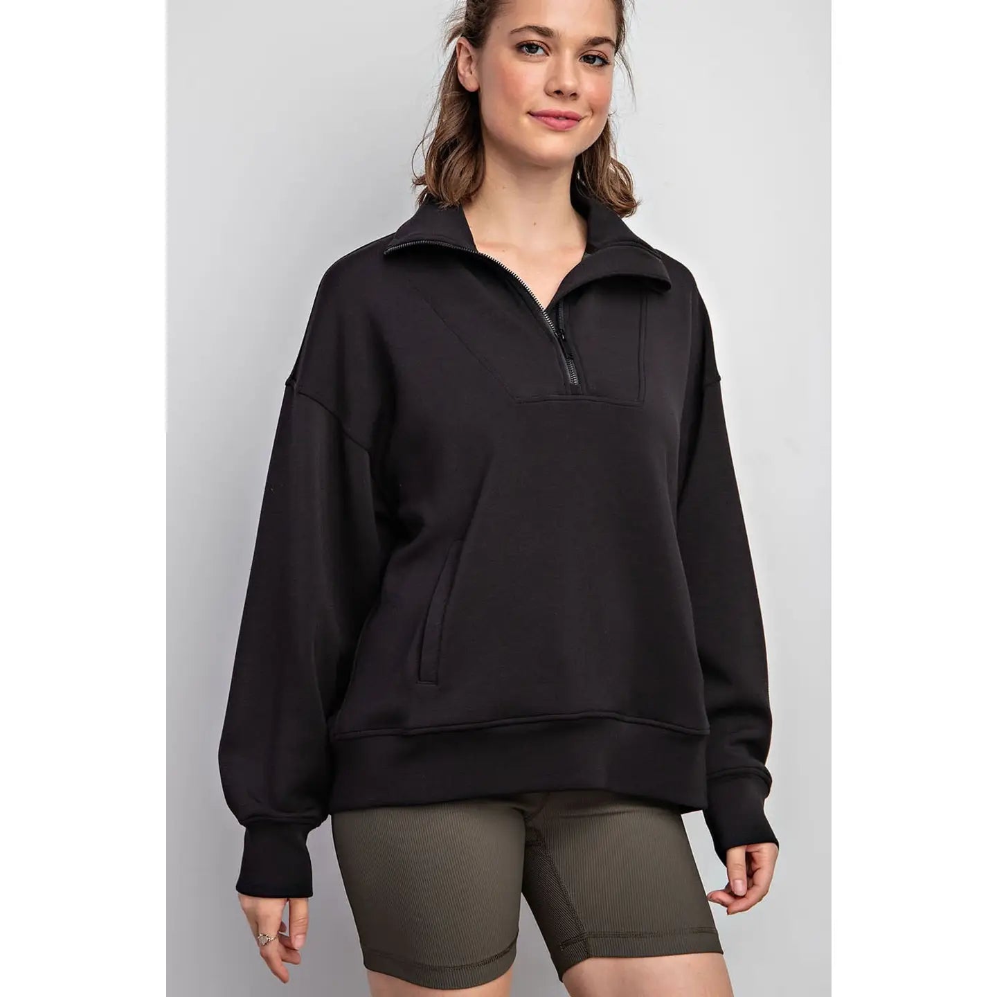 Buttersoft Quarter Zip Mock Neck Pullover
