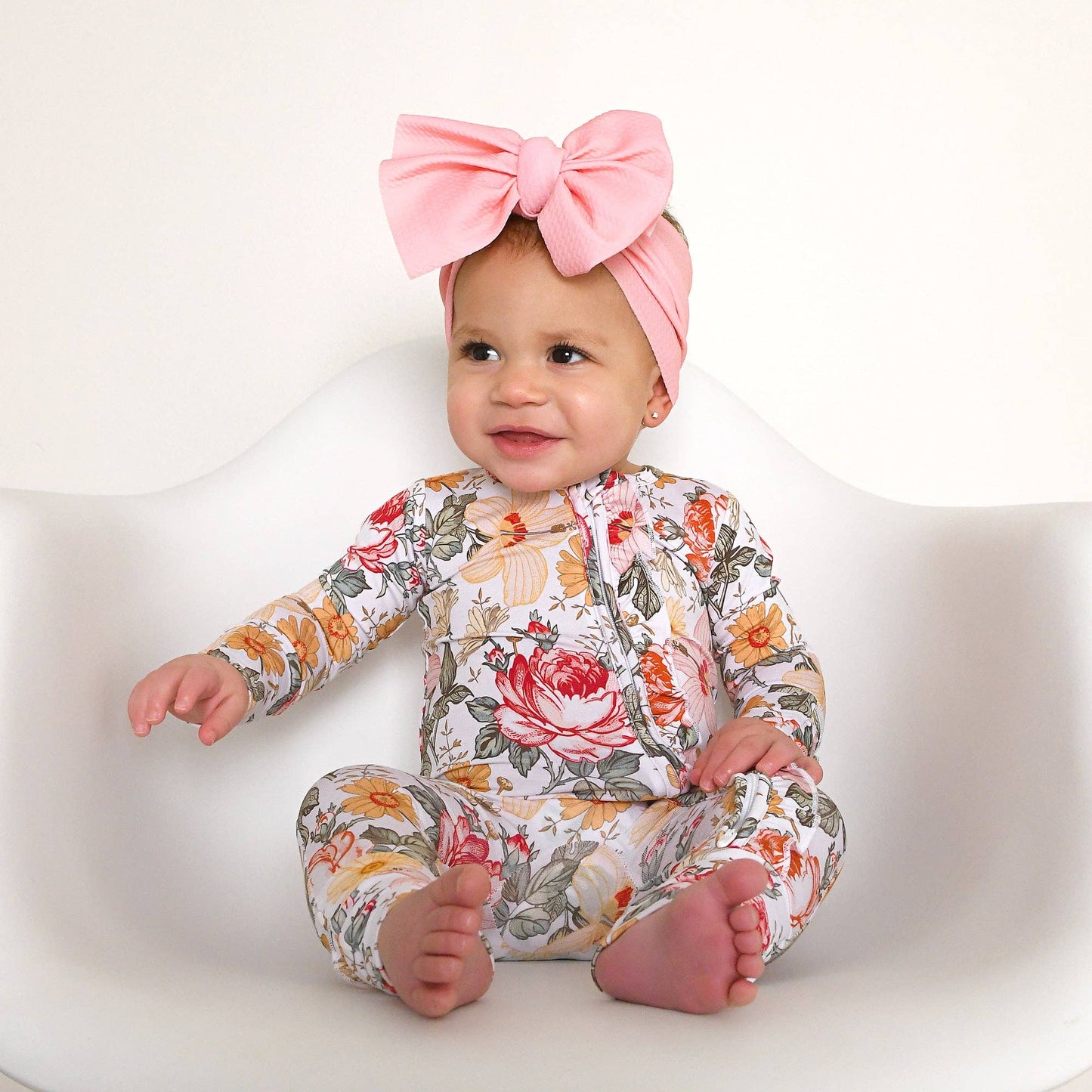 Nella RUFFLE ZIP Bamboo Baby Floral Sleepies Little
