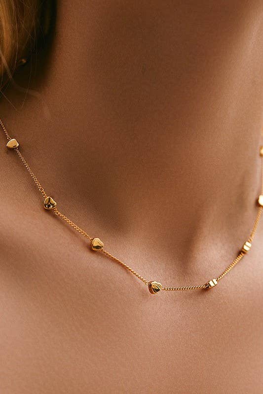 18K STAINLESS STEEL TARNISH FREE HEART NECKLACE | 40NK9518