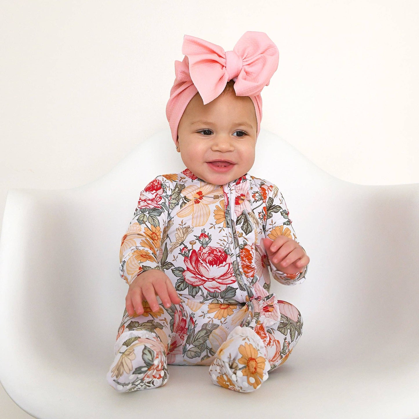 Nella RUFFLE ZIP Bamboo Baby Floral Sleepies Little