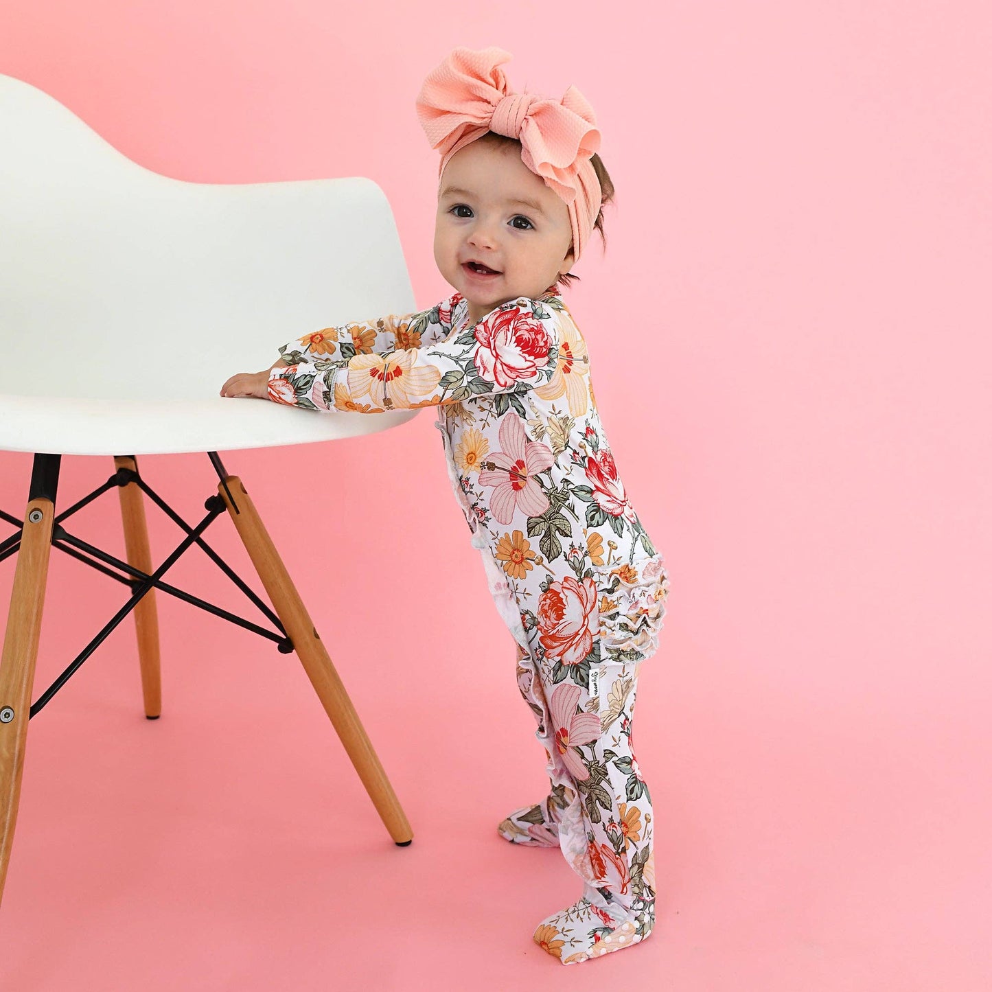 Nella RUFFLE ZIP Bamboo Baby Floral Sleepies Little