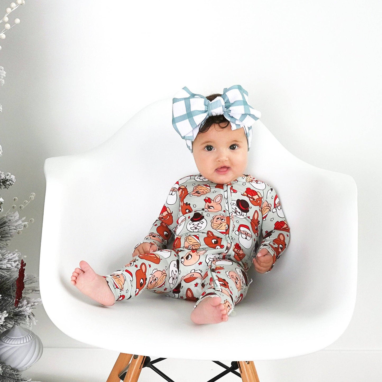 Rudolph ZIP Christmas Bamboo Baby One Piece Outfit