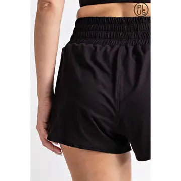 Plus- Buttersoft Fabric Track Shorts