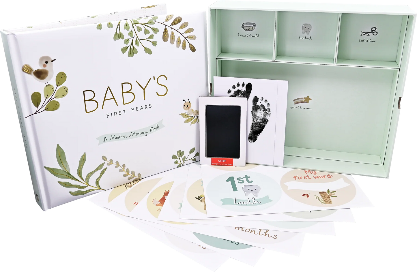 Baby's First Years: A Modern Memory Book with Keepsake Box