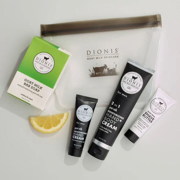 Dionis Goat Milk Men's Essentials Travel Kit Cedarwood & Sea Salt