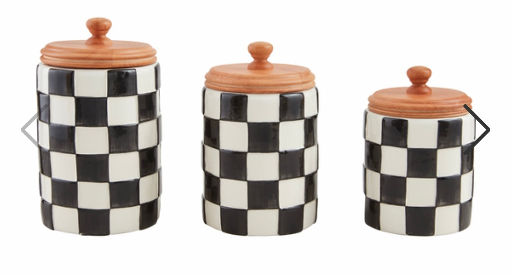 Black & White Check Canister Set