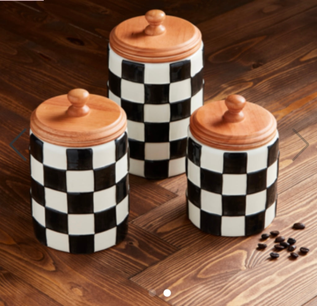 Black & White Check Canister Set