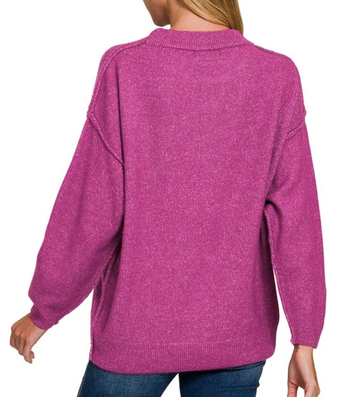 Front Seam Knit Sweater