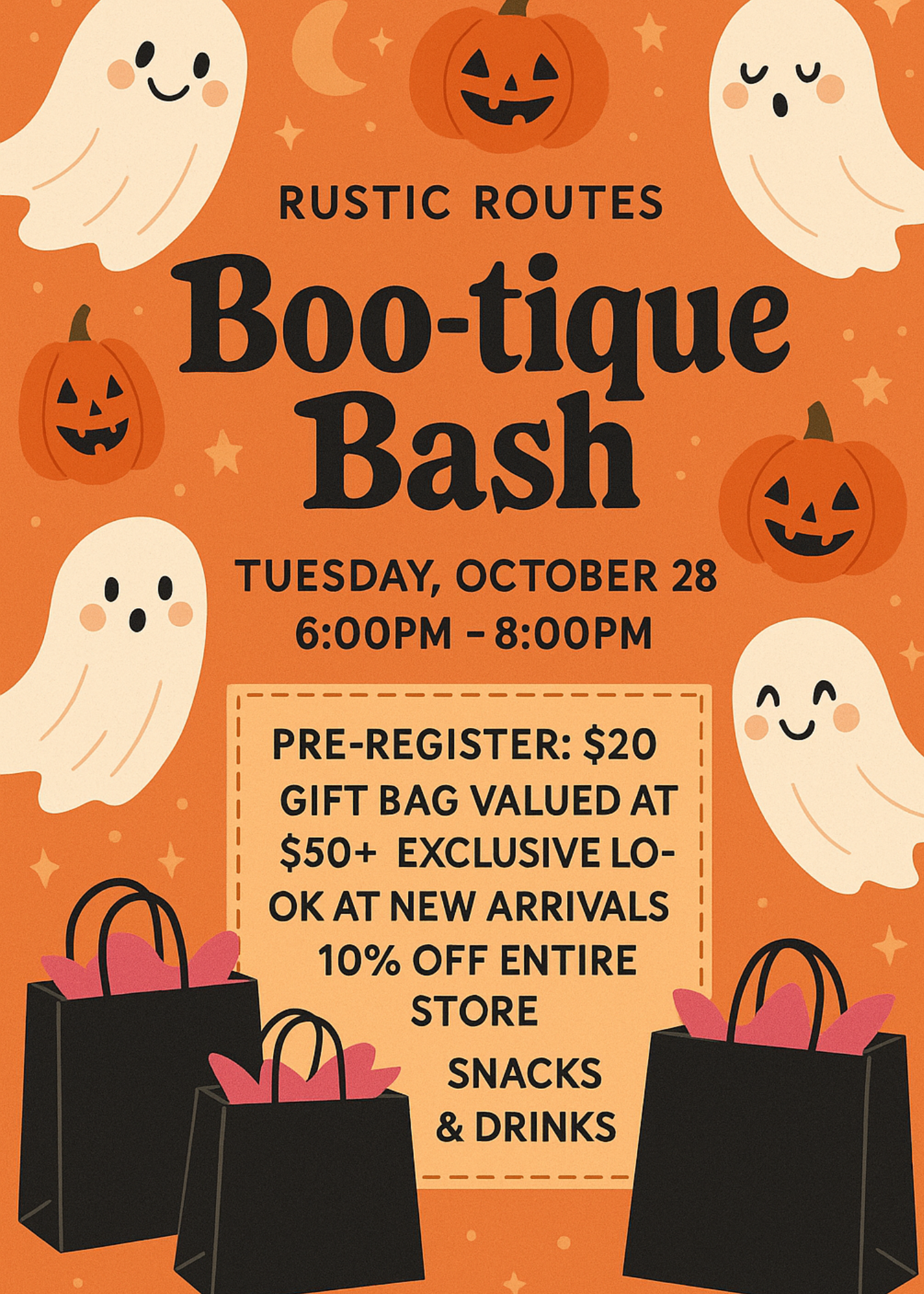 BOO-TIQUE BASH PREREGISTRATION