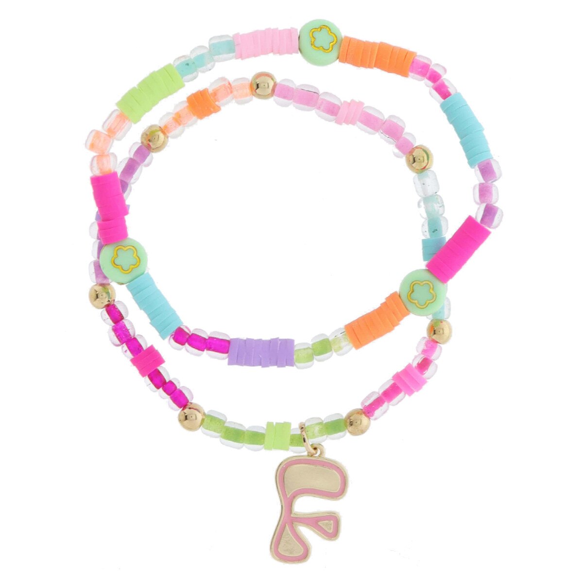 Girls Initial Beadly Bracelet
