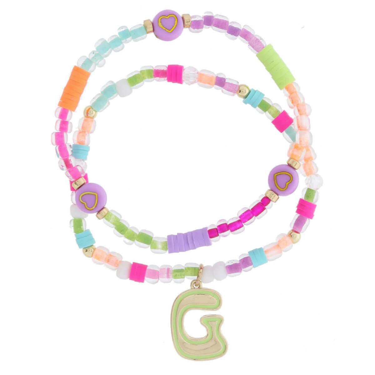 Girls Initial Beadly Bracelet