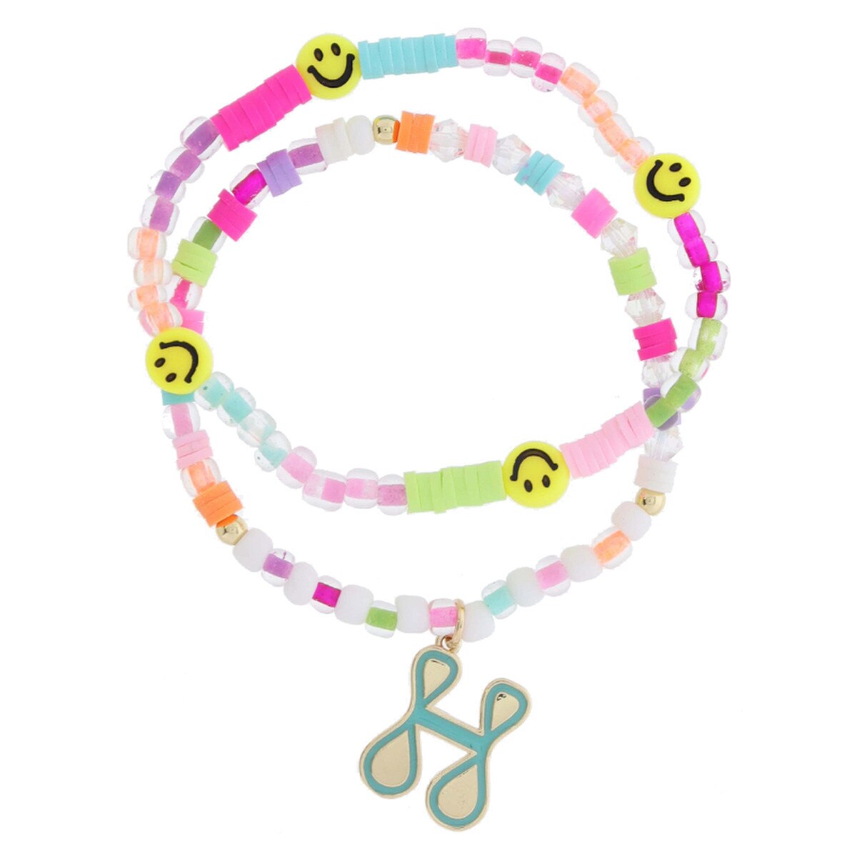Girls Initial Beadly Bracelet