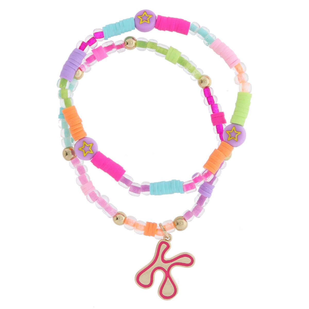 Girls Initial Beadly Bracelet