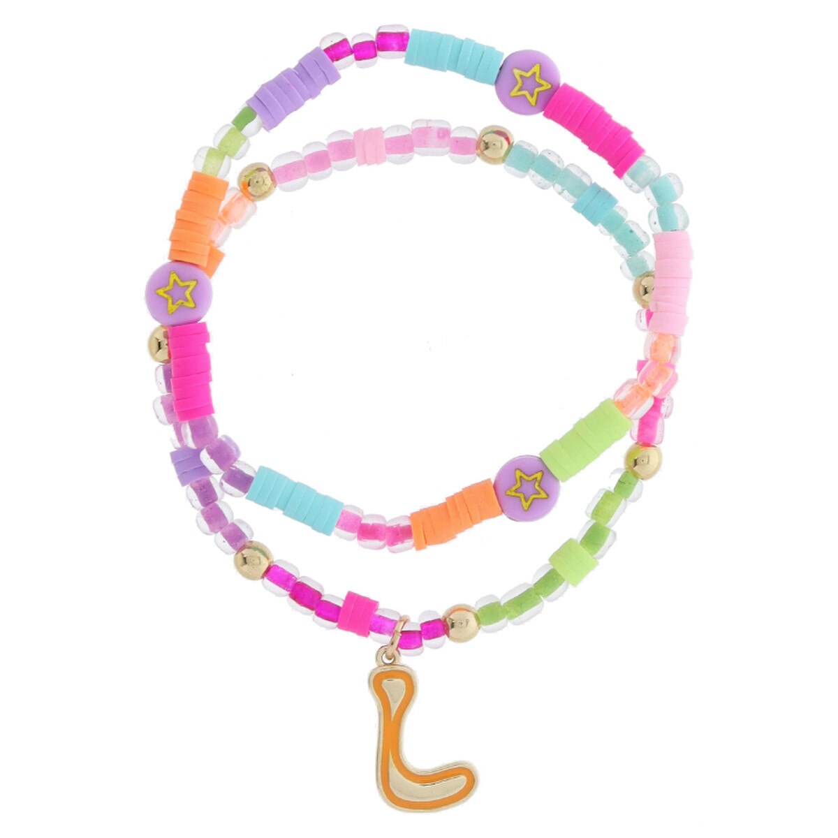 Girls Initial Beadly Bracelet