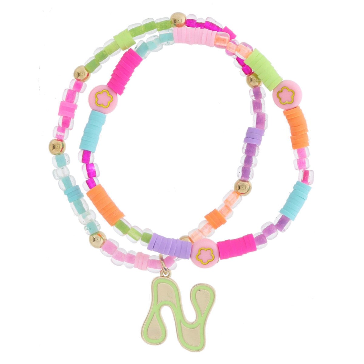 Girls Initial Beadly Bracelet