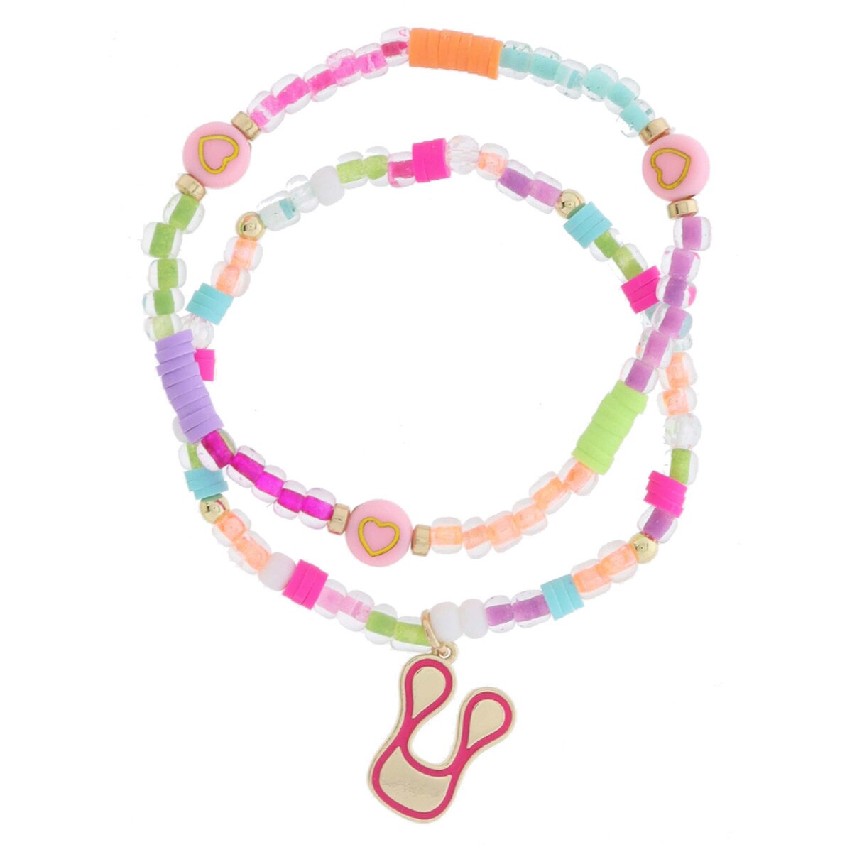 Girls Initial Beadly Bracelet