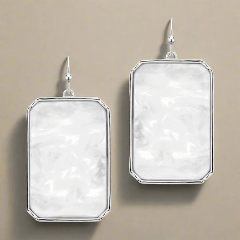 Rectangle Mother of Pearl Earrings