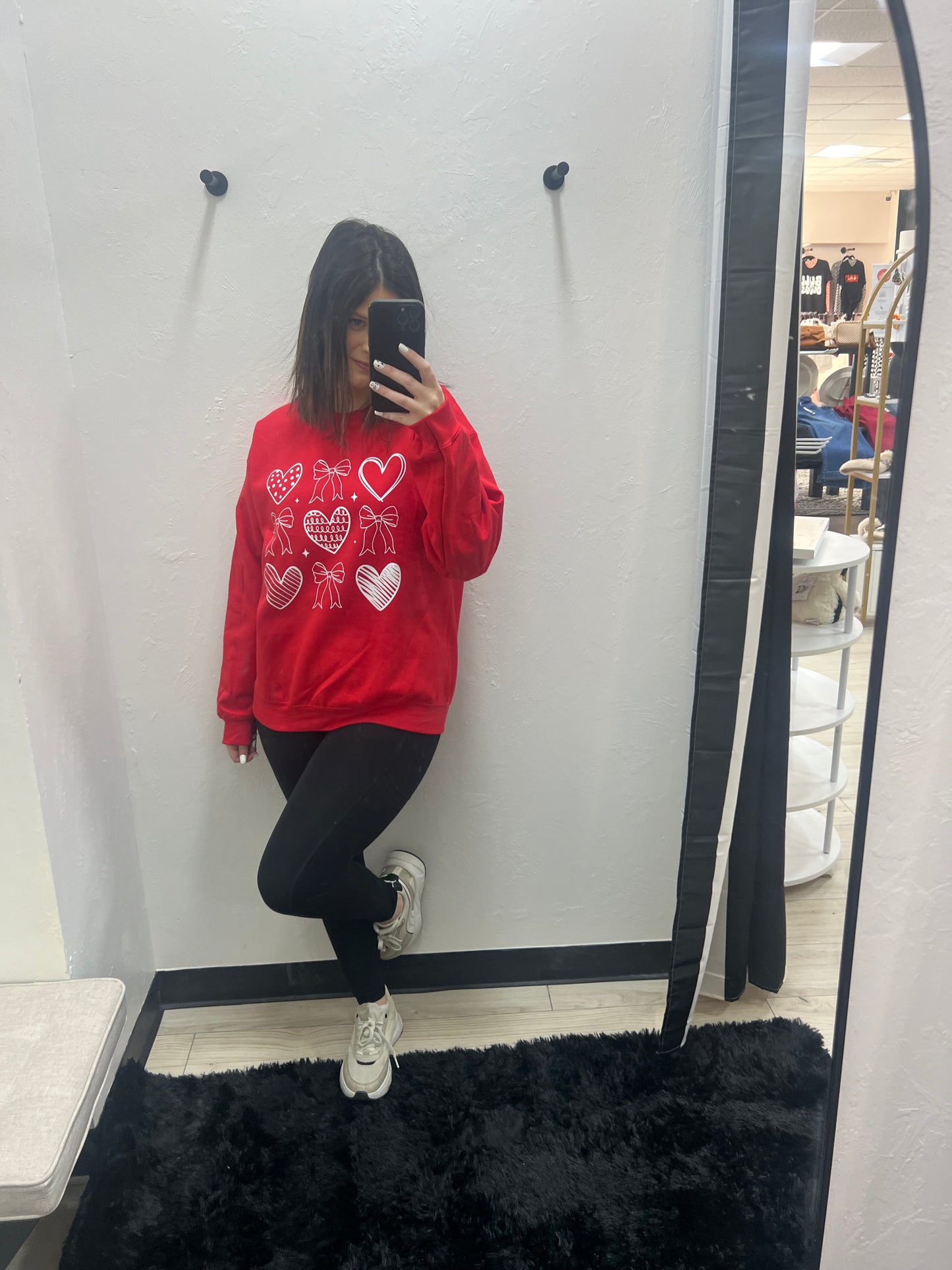 Scribble Hearts & Bows Sweatshirt