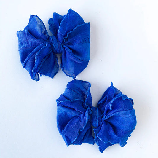 Ruffle Bow Clip Set