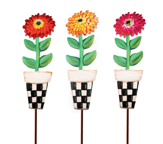 Elegant Zinnia Pots Set of 3