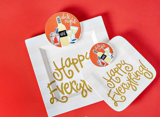 White Stripe Big Square Platter