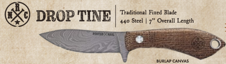 Burlap Canvas Drop Tine Knife
