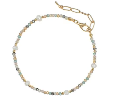 Freshwater Pearl and Glass Bead Emily Anklet
