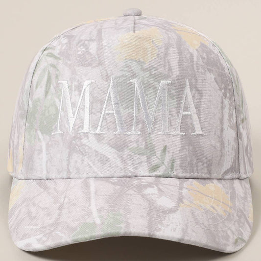 MAMA Letter Embroidery Nature Camo Trucker Hat