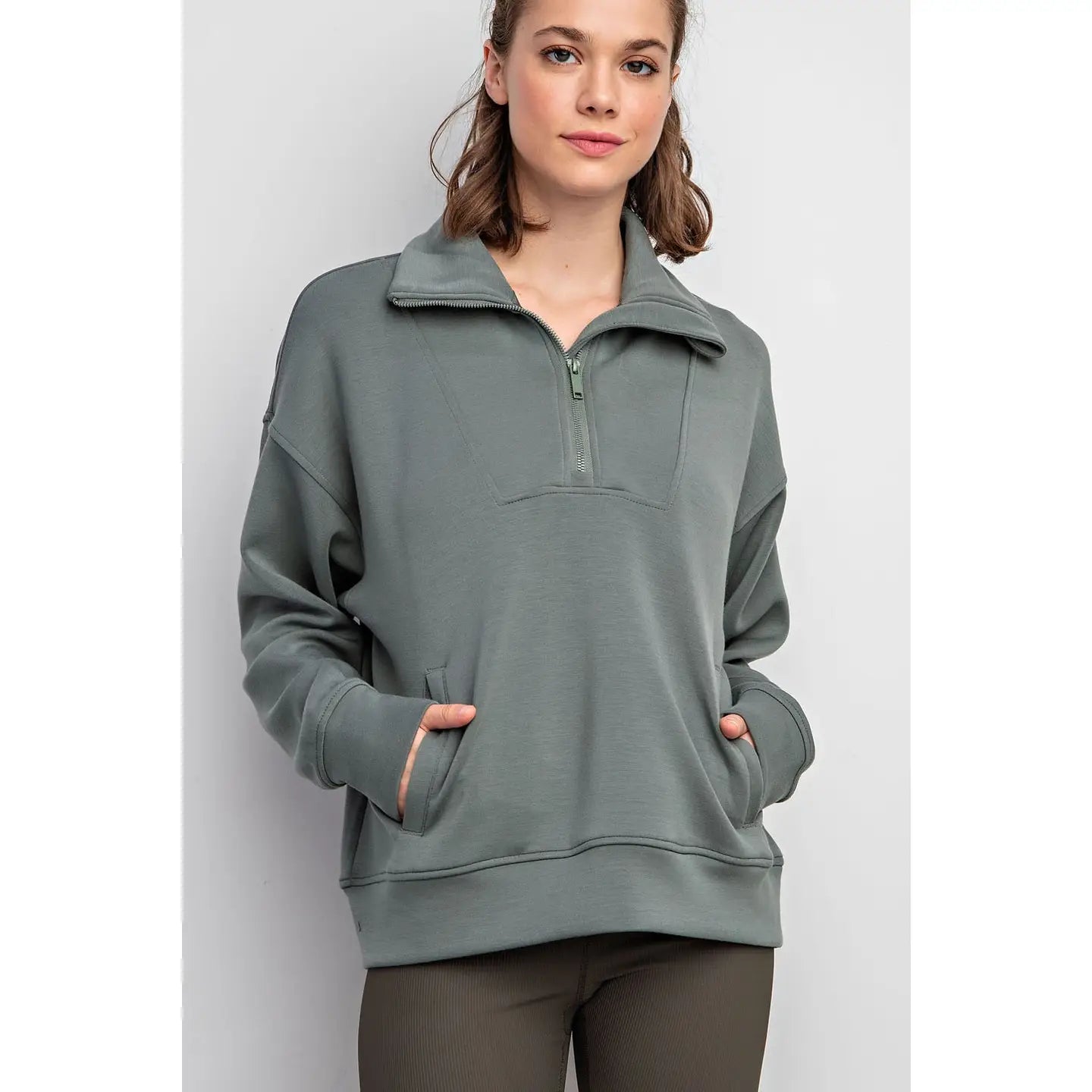 Buttersoft Quarter Zip Mock Neck Pullover