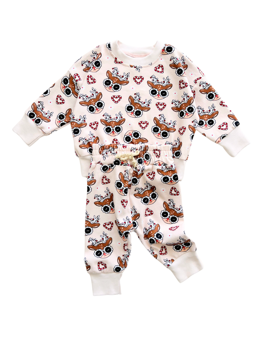 Christmas Baby & Kids Clothing Jogger Set | Deer Holiday