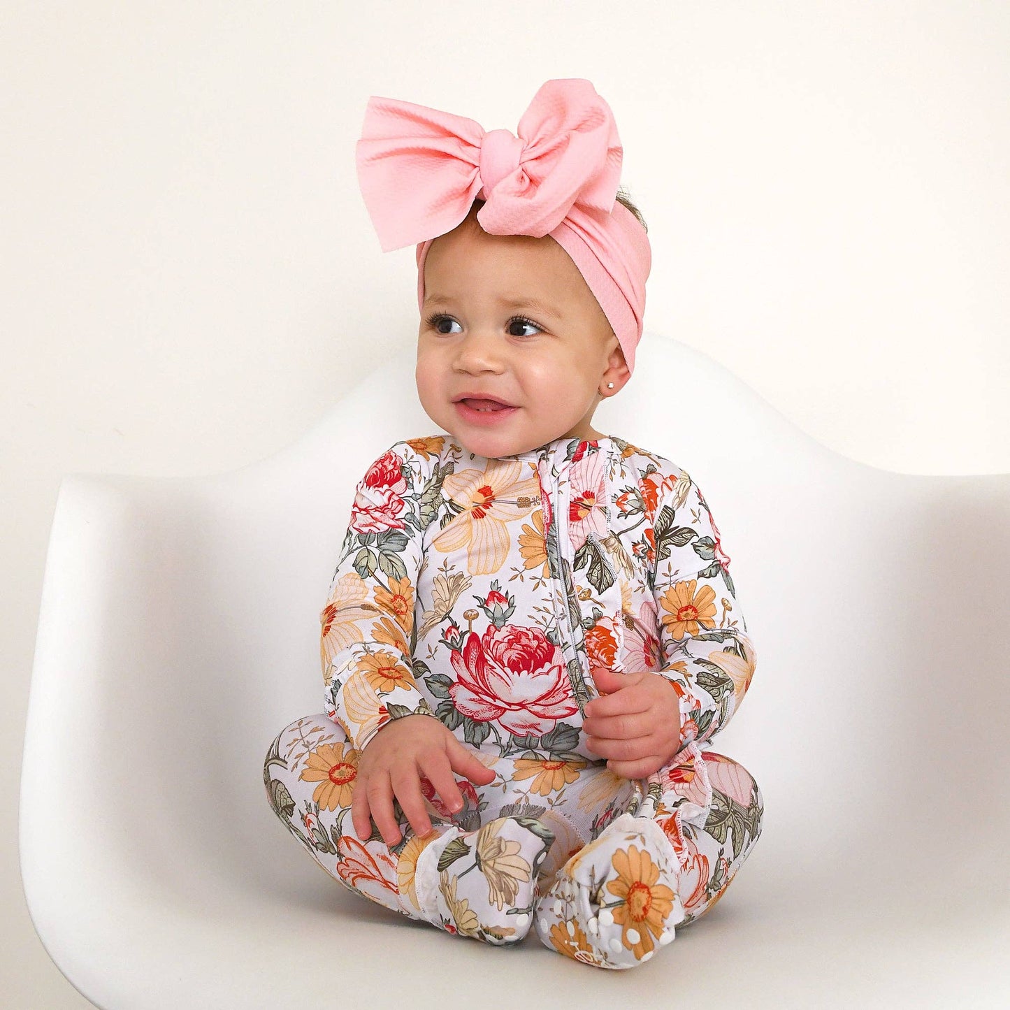 Nella RUFFLE ZIP Bamboo Baby Floral Sleepies Little