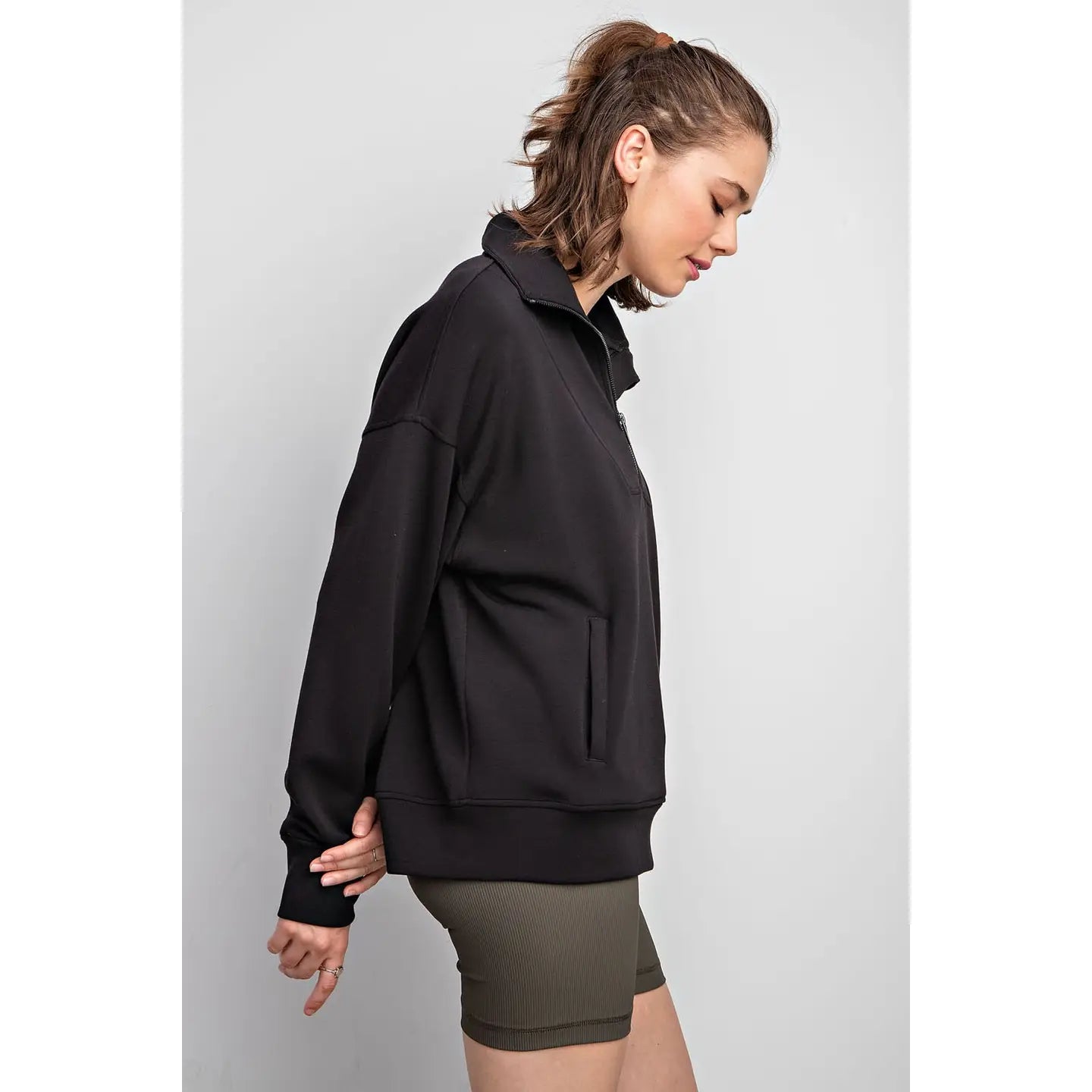Buttersoft Quarter Zip Mock Neck Pullover