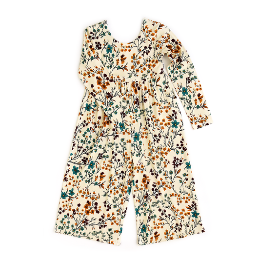 Maren Floral WIDE LEG ROMPER Bamboo Kids Outfit