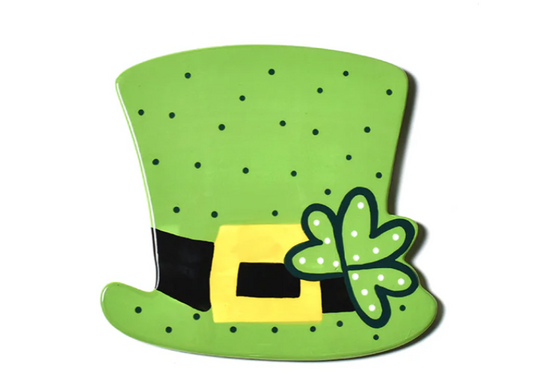Happy Everything leprechaun big hat ceramic interchangeable attachment for St Patrick’s Day décor