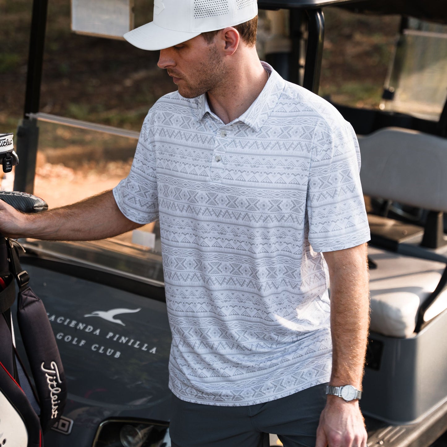 Performance Polo Grey Aztec