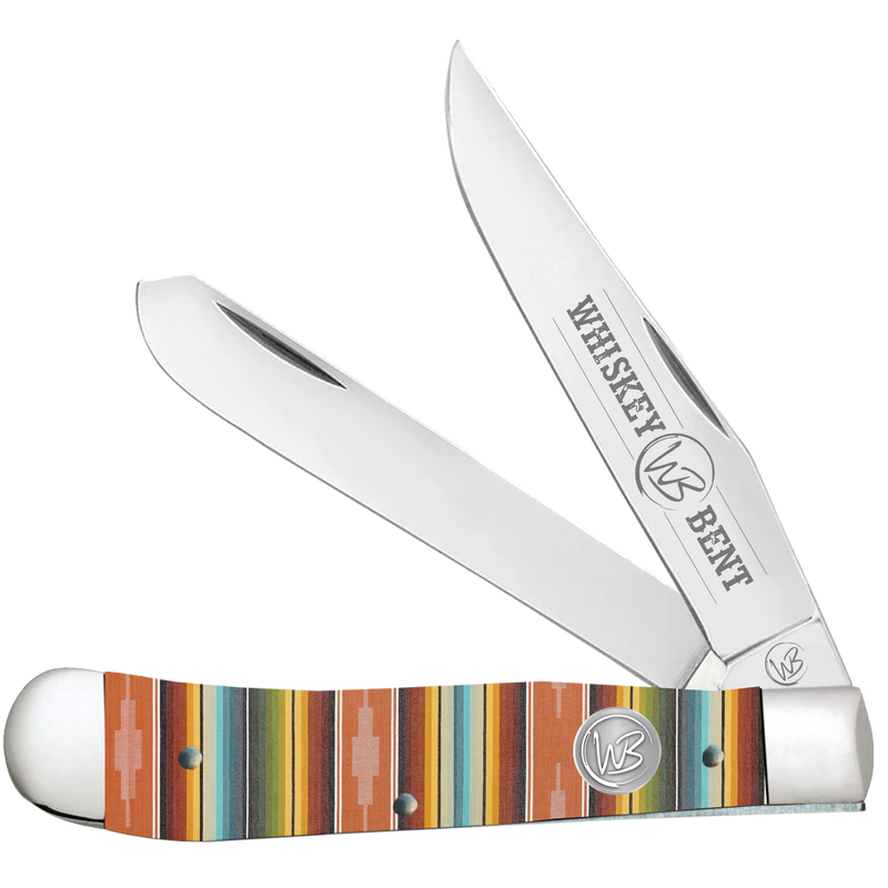 whiskey bent serape sunrise trapper knife – traditional folding pocket knife