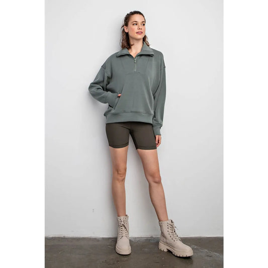 Buttersoft Quarter Zip Mock Neck Pullover