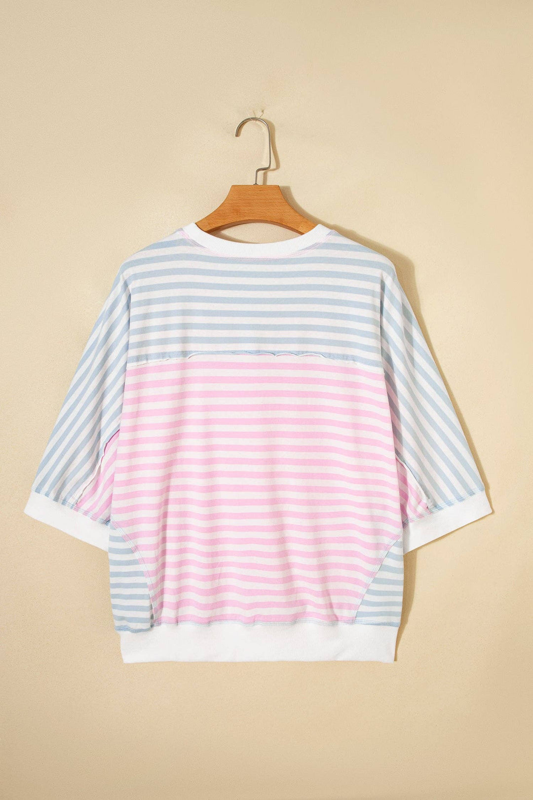 Striped Oversized T Shirt Colorblock Casual Loose Top