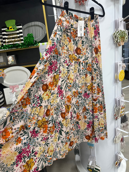 Misty Fall Floral Maxi Skirt