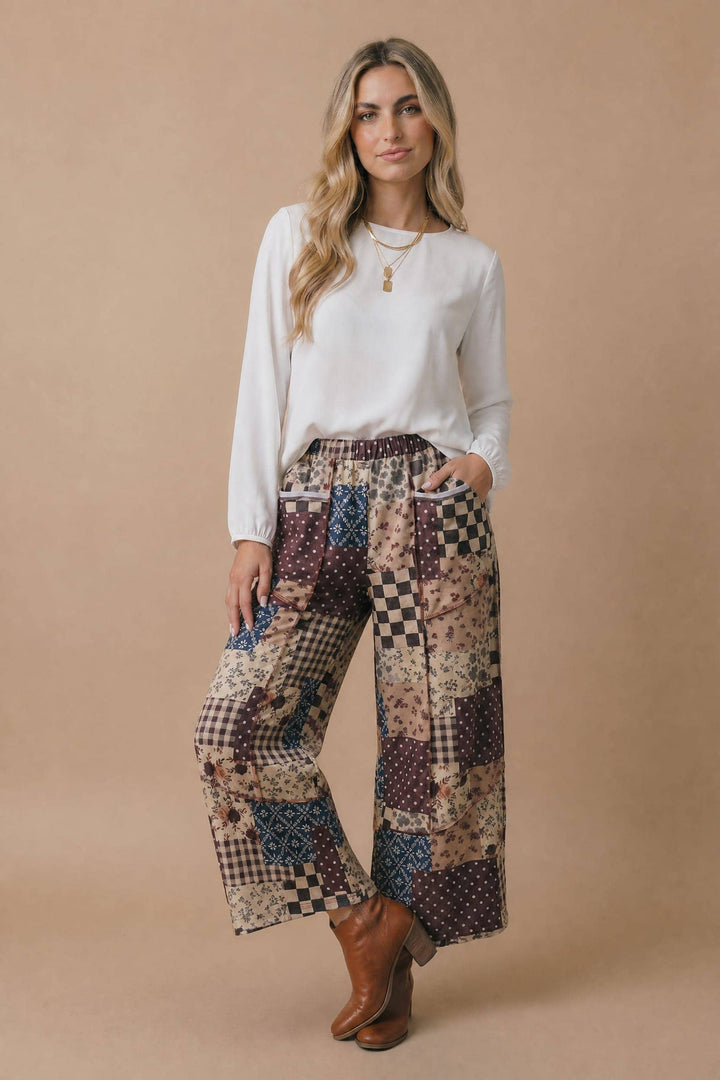 Vintage Patchwork Wide Leg Pants