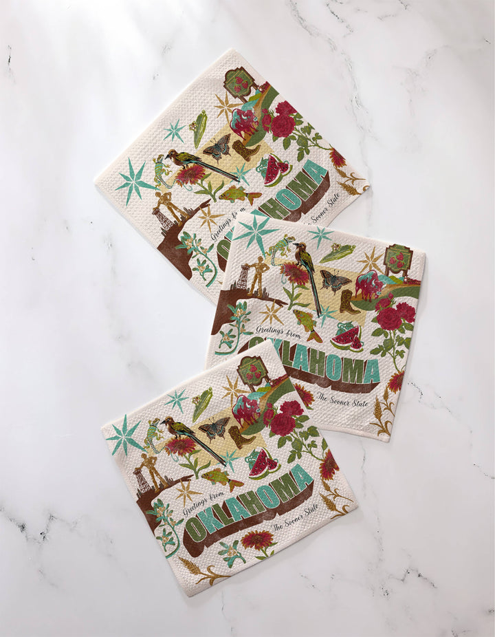 Greetings From Oklahoma Dishcloth Set
