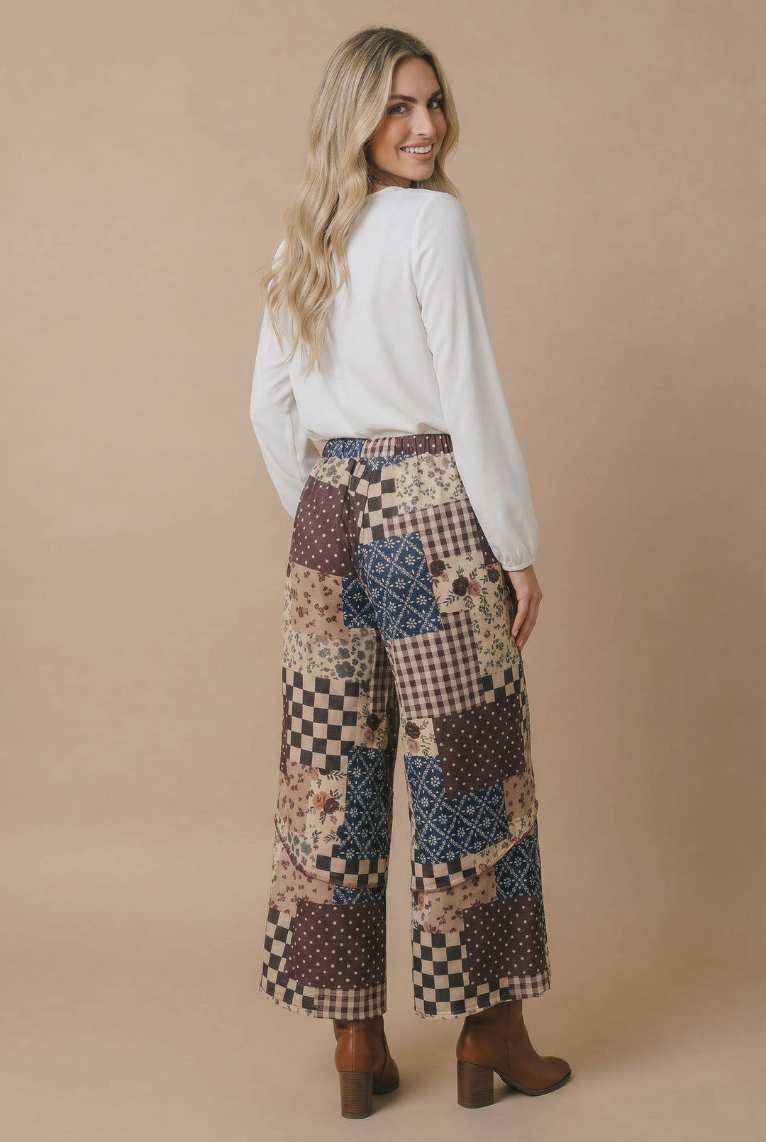 Vintage Patchwork Wide Leg Pants