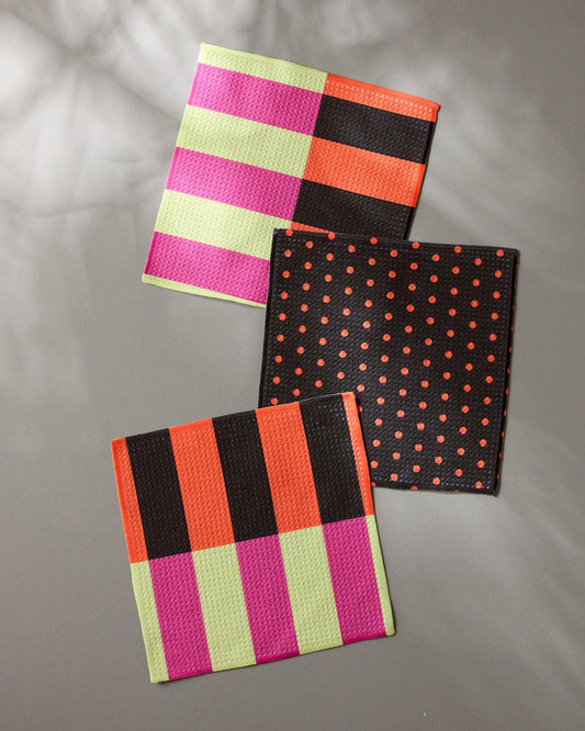 Spooky Hour Stripe Dishcloth Set