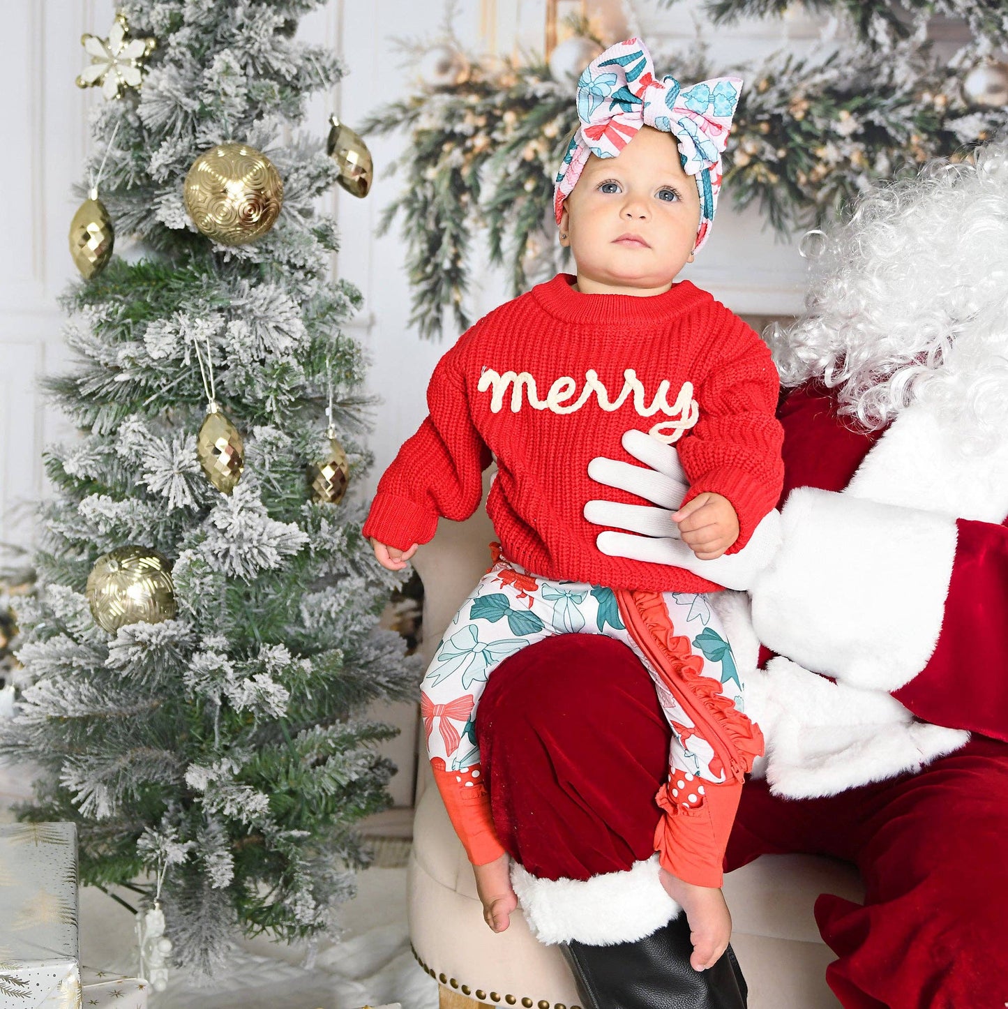 Belle Bows RUFFLE ZIP Christmas Bamboo Baby One Piece Outfit