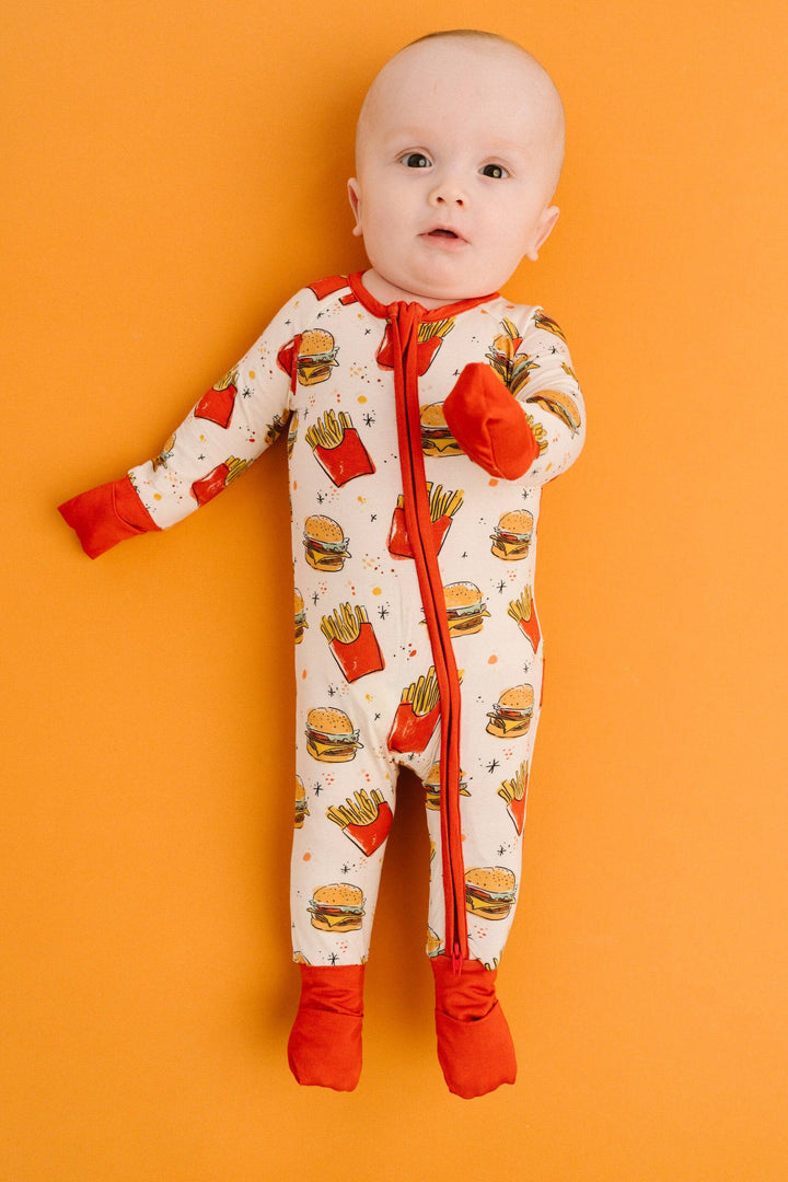 Cheeseburger Meal Bamboo Baby Sleeper | Burger &amp; Fries