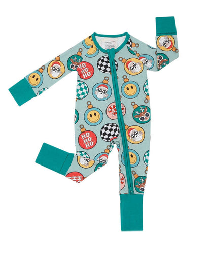 Bamboo Baby Clothing Zip Romper | Christmas Ornaments